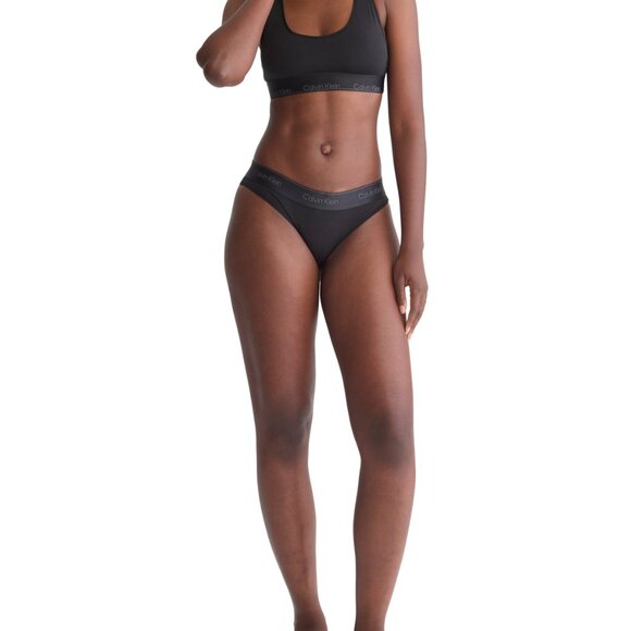 #947 Calvin Klein Women's Modern Cotton Holiday Unlined Bralette - Black - Picture 2 of 5